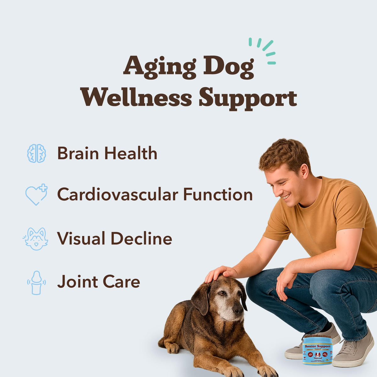 Senior Dog Supplements Vitamins Chew 90 cnt I222