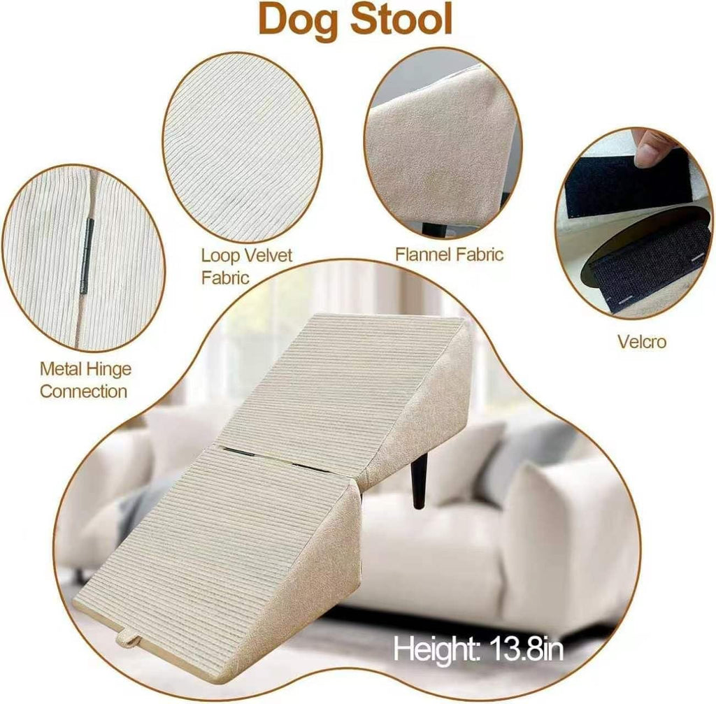 Foldable Dog Ramp Convertible Dog Steps Ottoman X8258
