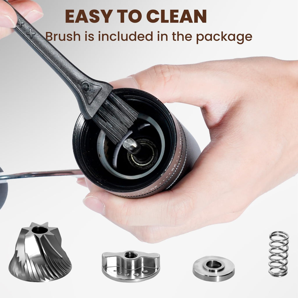 Manual Coffee Grinder with 60 Adjustable Settings, 28g Capacity, Stainless Steel Conical Burr O861223