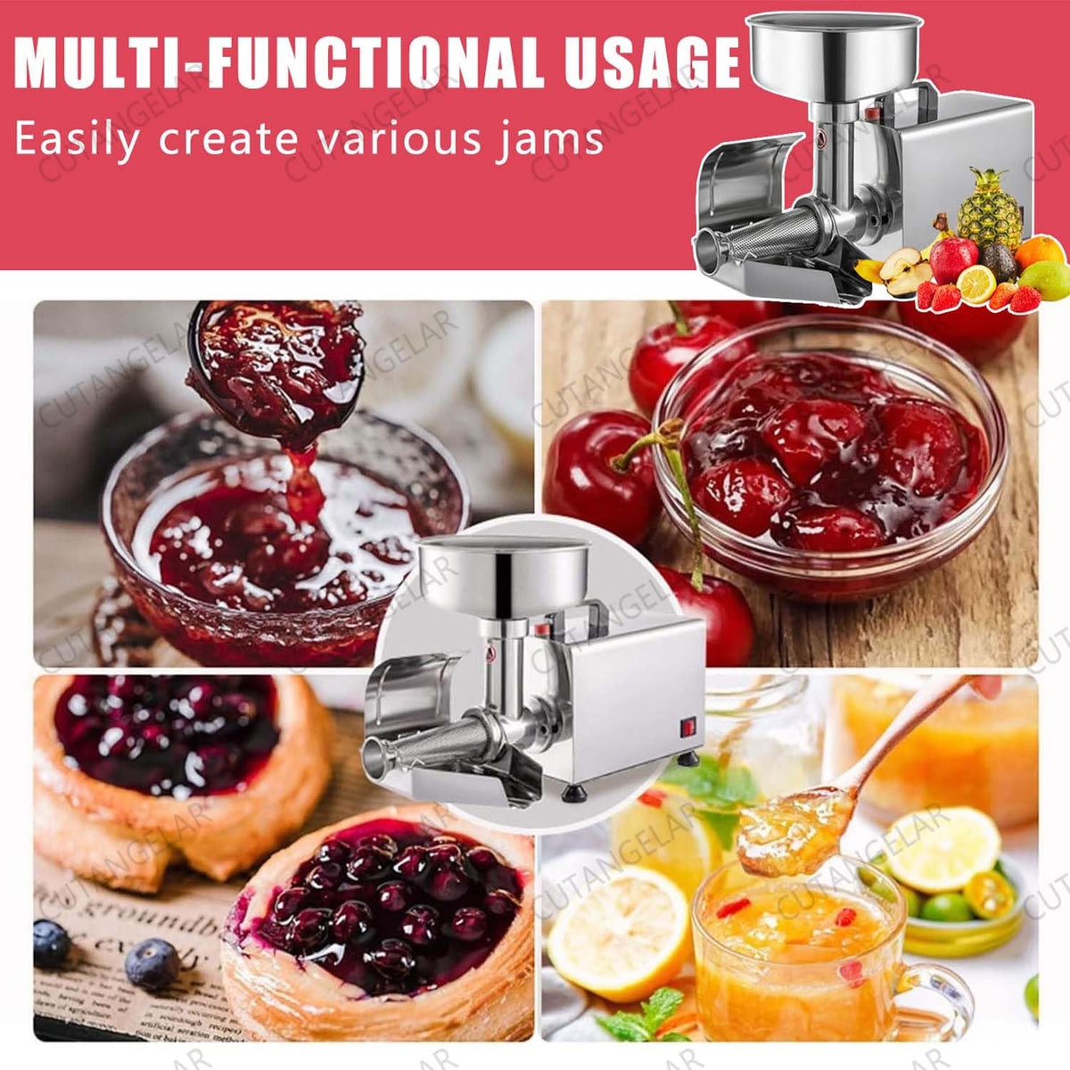450W Automatic Stainless Steel Tomato Strainer L433