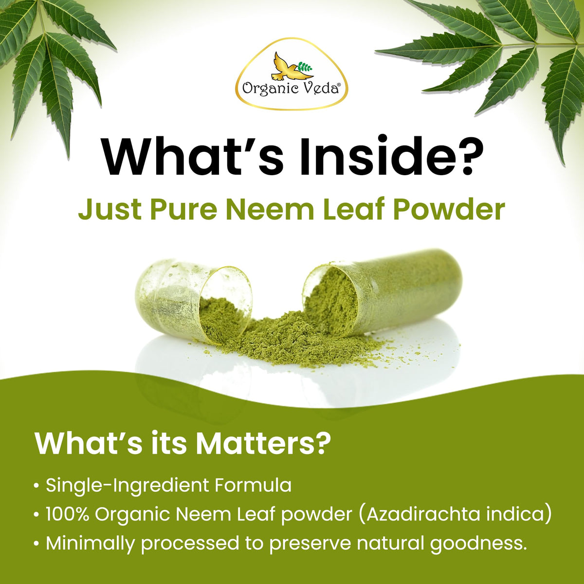 Neem Capsules 120 Vegan Capsules T7989