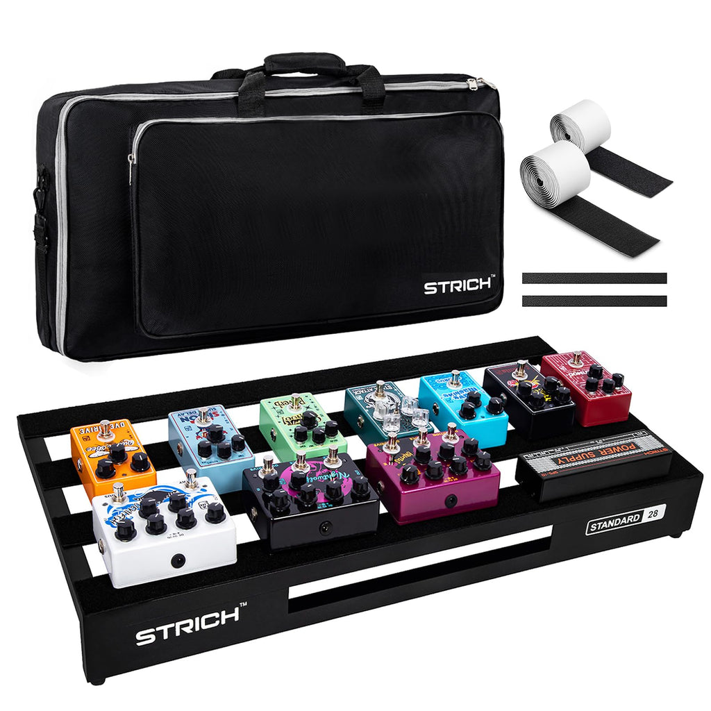Aluminum Alloy Lightweight 28'' x 13.78'' Extra Large Guitar Pedal Board with Carry Bag X73306