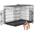 48 Inch Double Door Metal Dog Crate with Divider Panel W10328