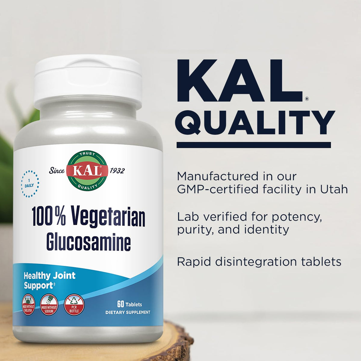 Vegetarian Glucosamine 1000 mg Joint Health Supplement 60 Tablets Y28776