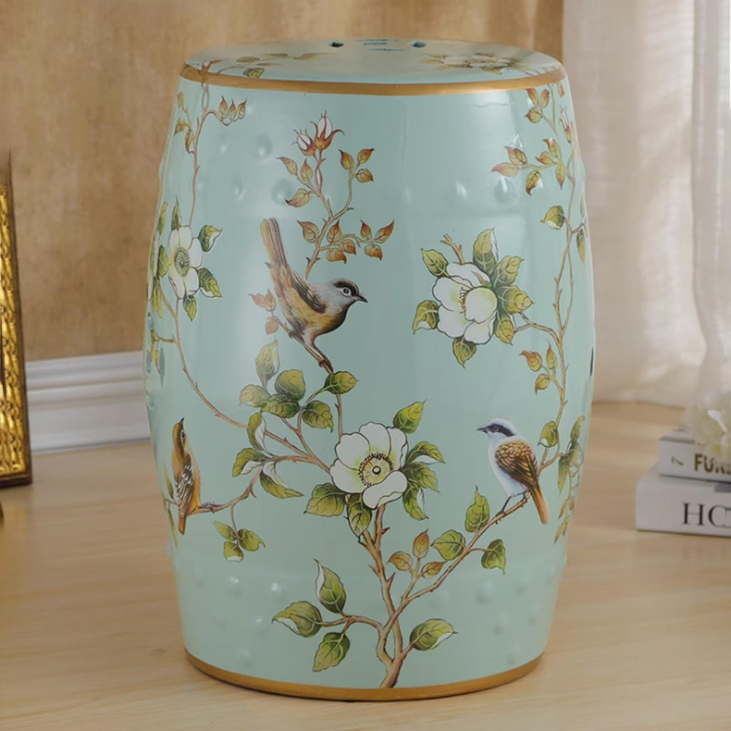 Ceramic Drum Garden Stool Q3199