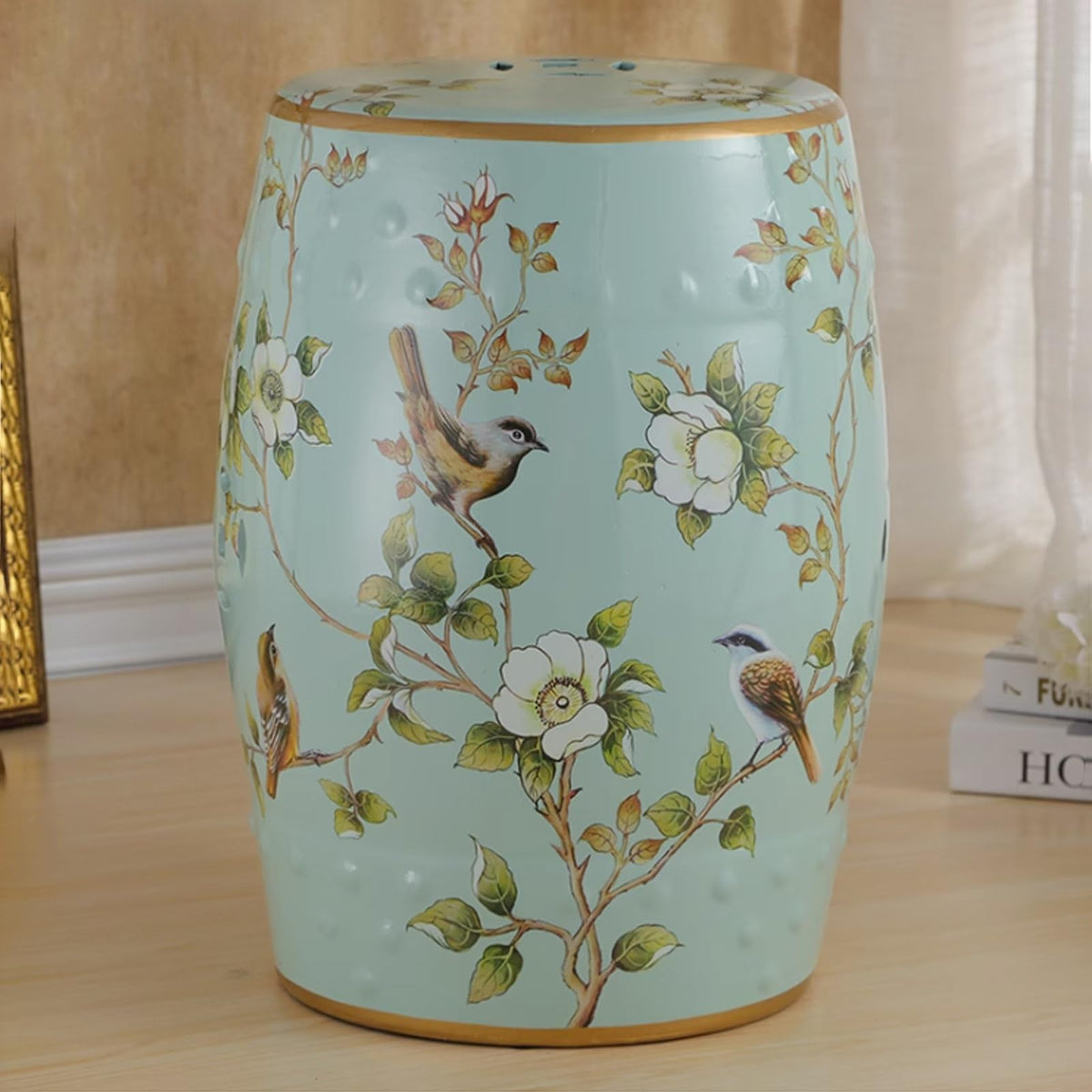 Ceramic Drum Garden Stool Q3199