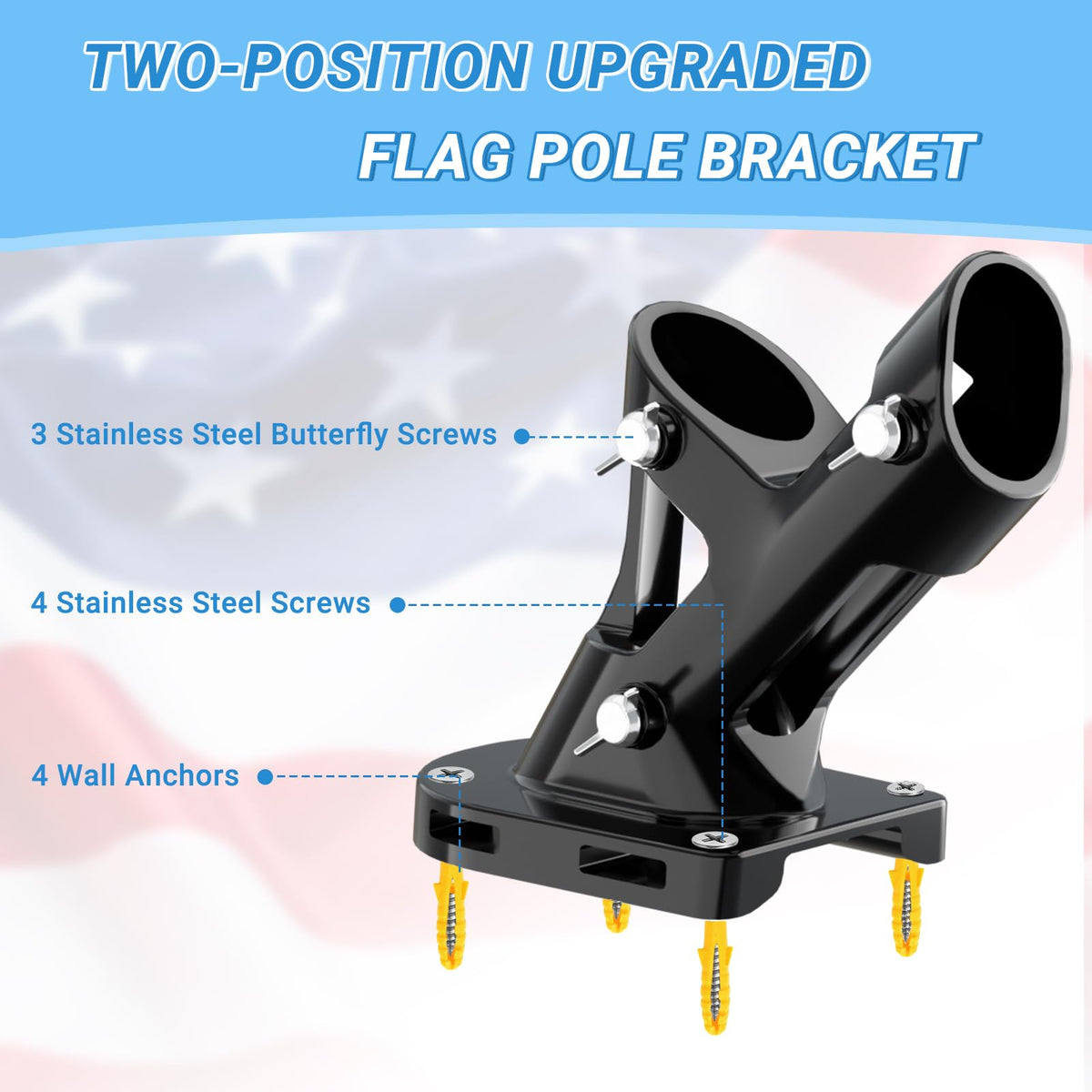 Heavy Duty Aluminum Alloy Wall Mount Flag Pole Holder V850928