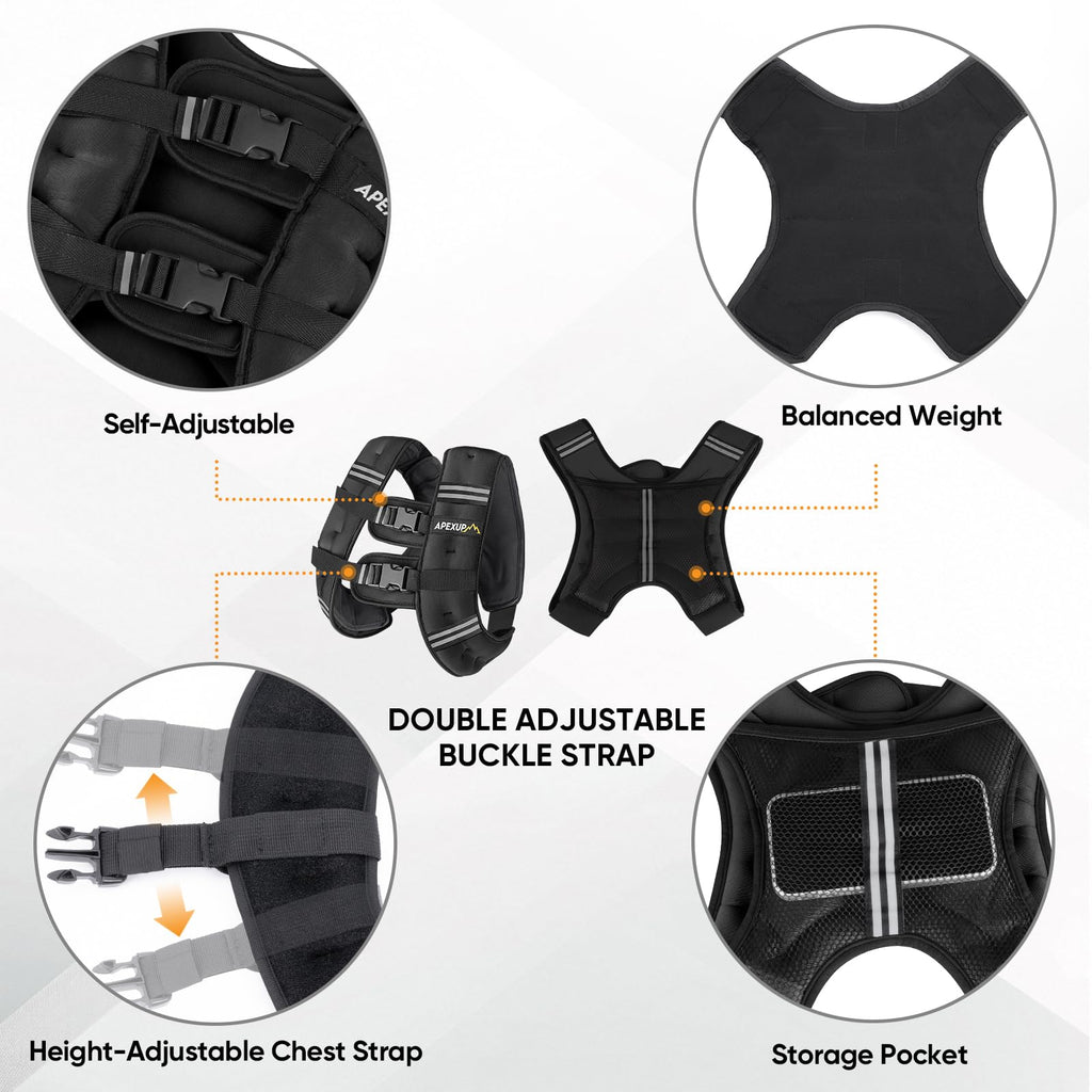 10lbs/Pair Adjustable Ankle Weights & 5lbs Weighted Vest Y92438