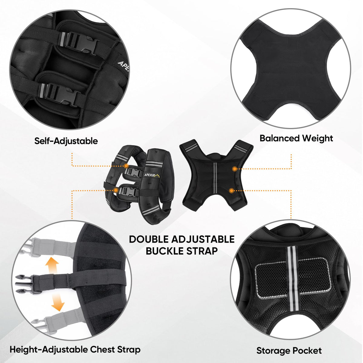 10lbs/Pair Adjustable Ankle Weights & 5lbs Weighted Vest Y92438