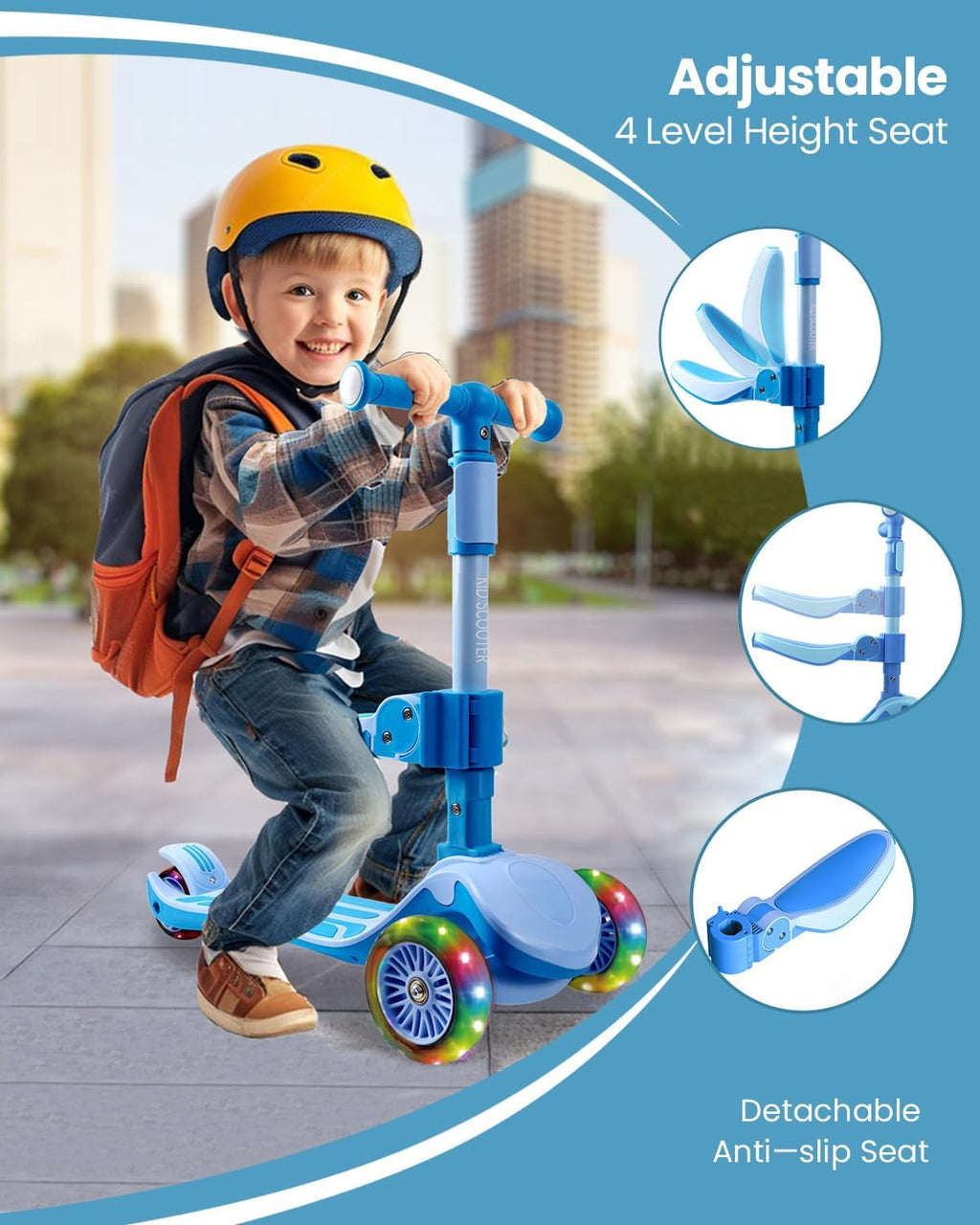 3 Wheel Foldable Kids Scooter with Seat N5206
