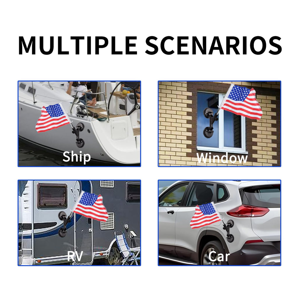 Suction Cup Vehicle Flagpole Bracket Aluminum Alloy J4544