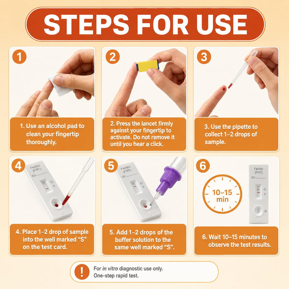 Iron Deficiency at Home Test Kit 2 Pack J3249