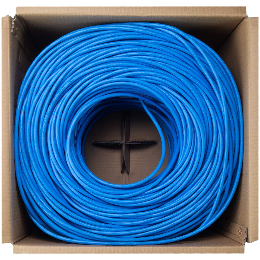 Cat6 Plenum 1000ft Blue Solid Bare Copper Ethernet Cable X419888