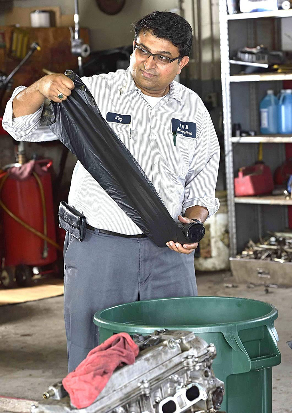 40-45 Gallon Black Heavy Duty Trash Bags Pack of 100 Y680538