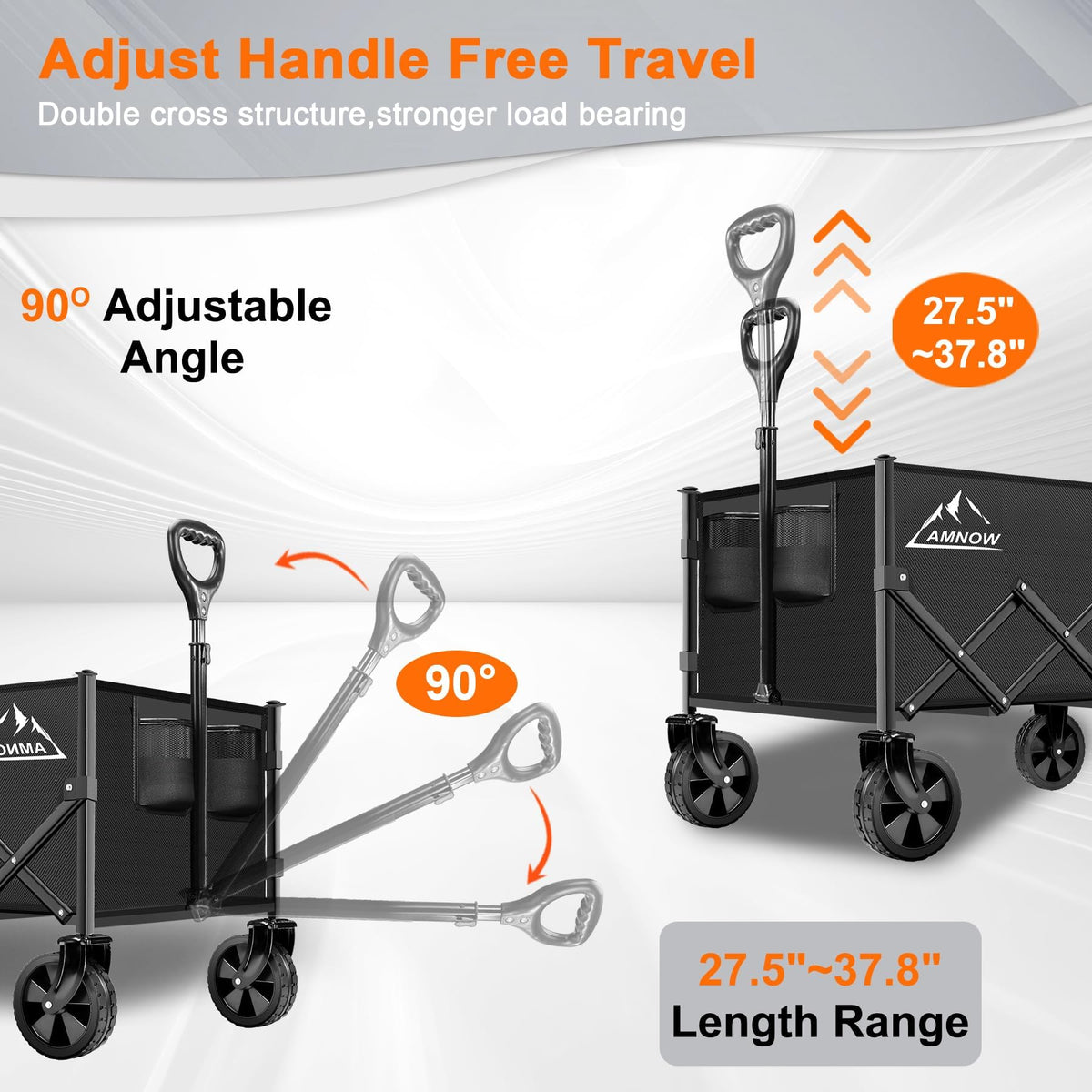 100L Collapsible Wagon Cart with All Terrain Wheels O200708