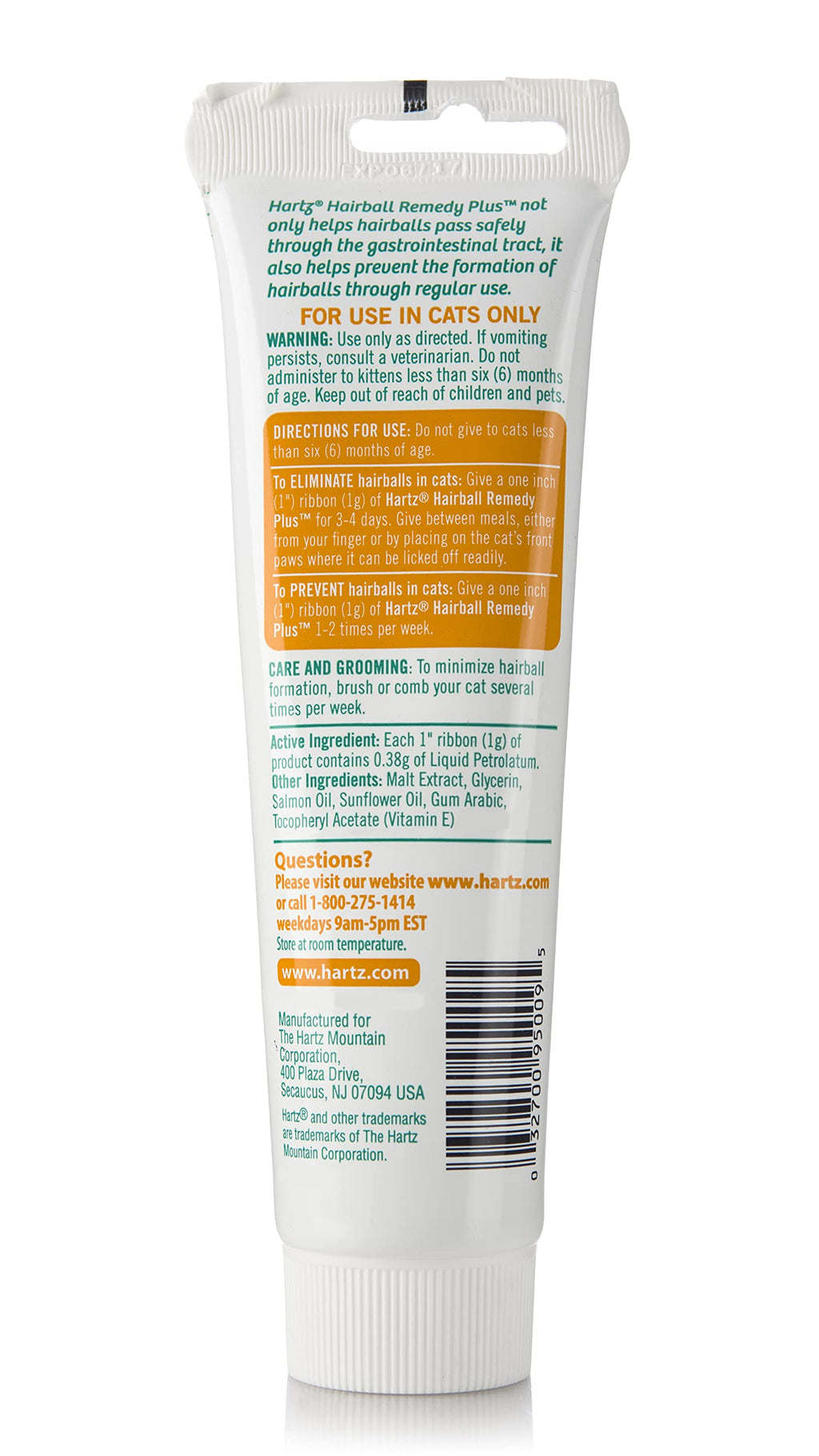 Salmon Flavored Hairball Remedy Paste for Cats and Kittens, 2.5 Ounce (Pack of 2) J832600