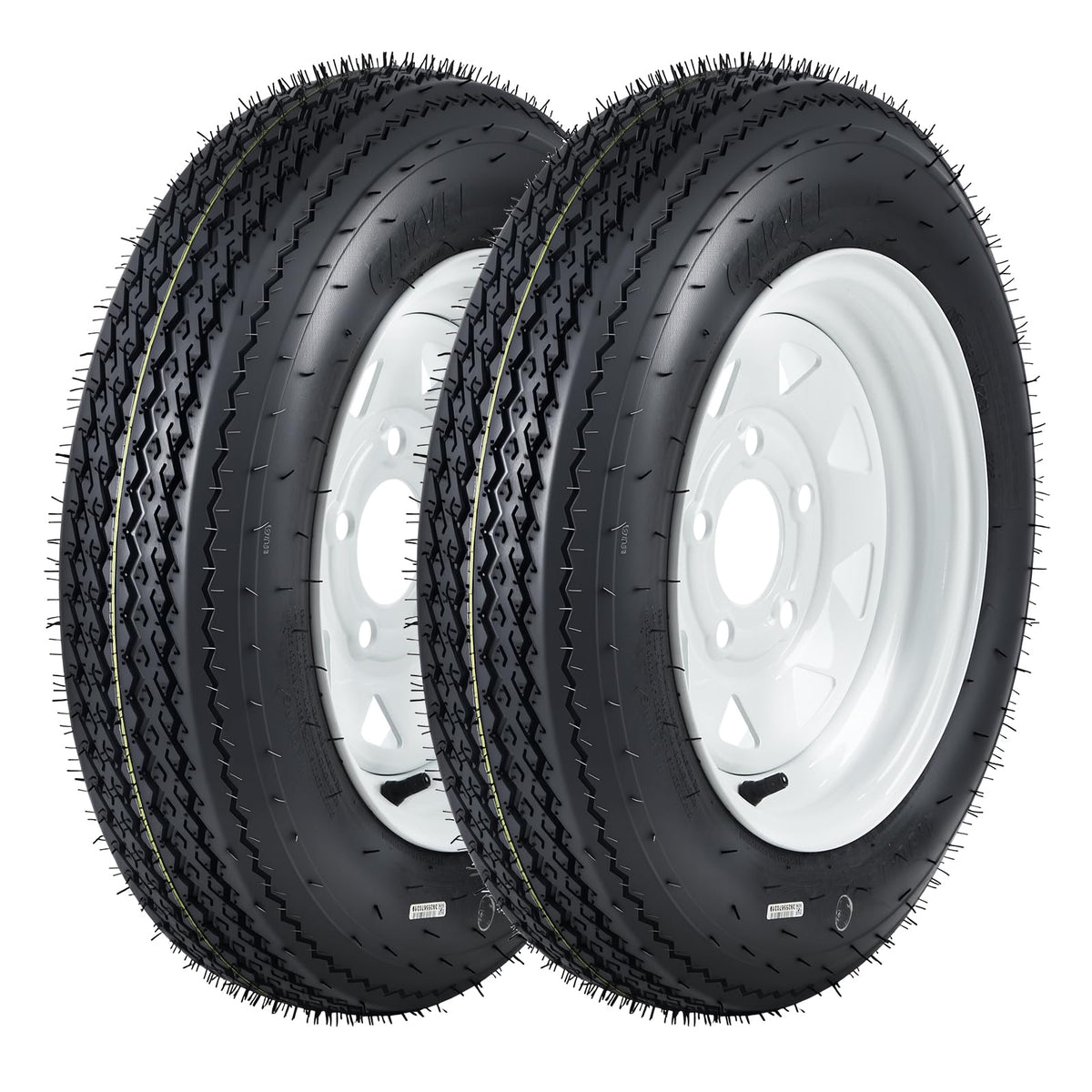 12 Trailer Tire and Wheel Assembly 5 Lug Set of 2 Q12833