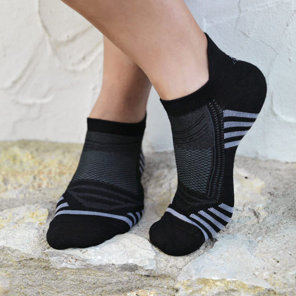 Men's Bamboo Rayon Striped Ankle Socks 6 Pairs V303