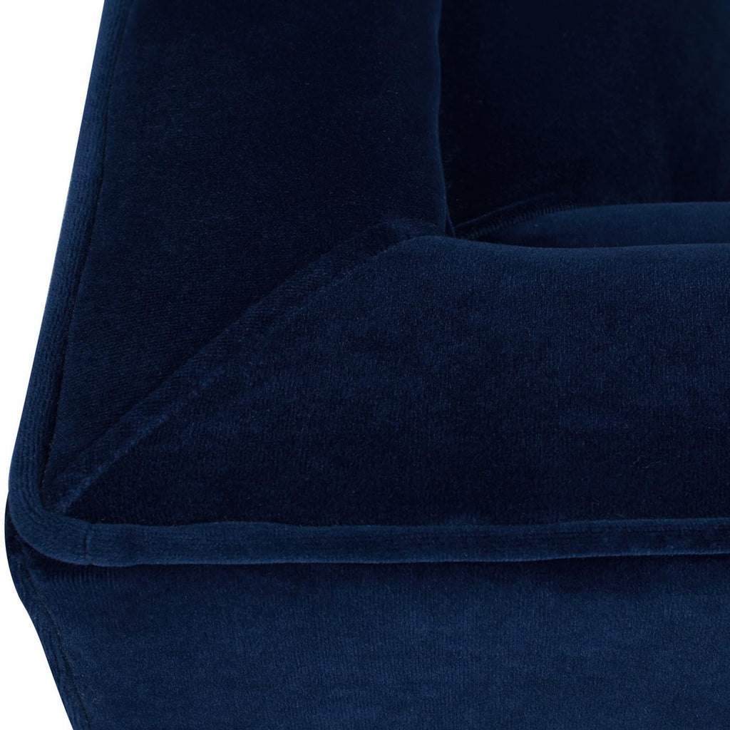 Navy Blue Velvet Tufted Sofa Q53861