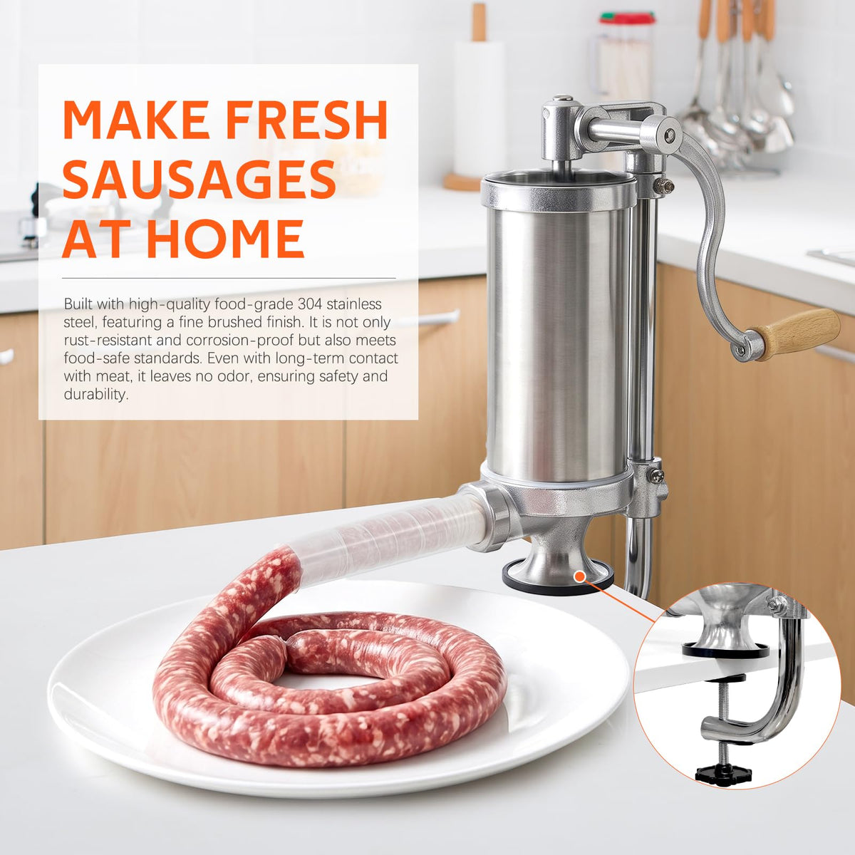 Stainless Steel Vertical Sausage Stuffer 2.5 LBS T319150