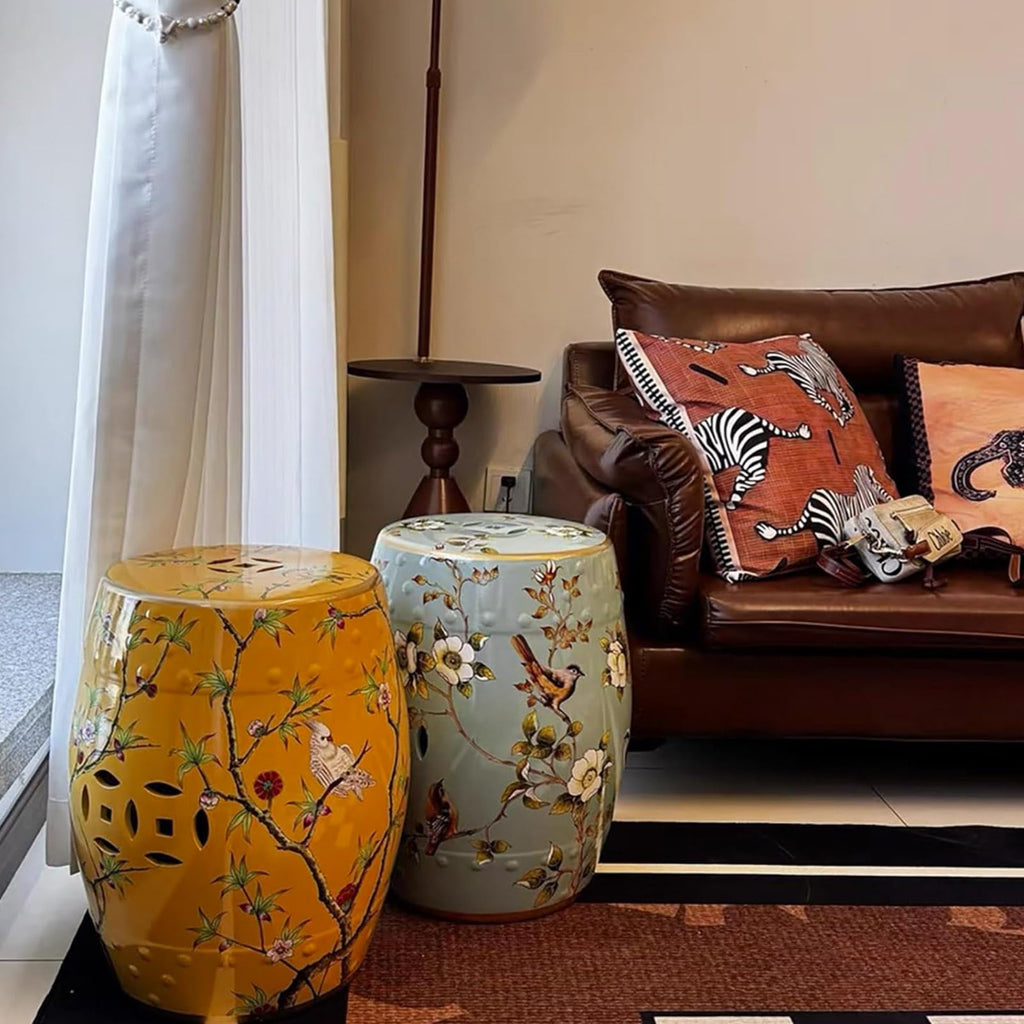 Ceramic Drum Garden Stool Q3199