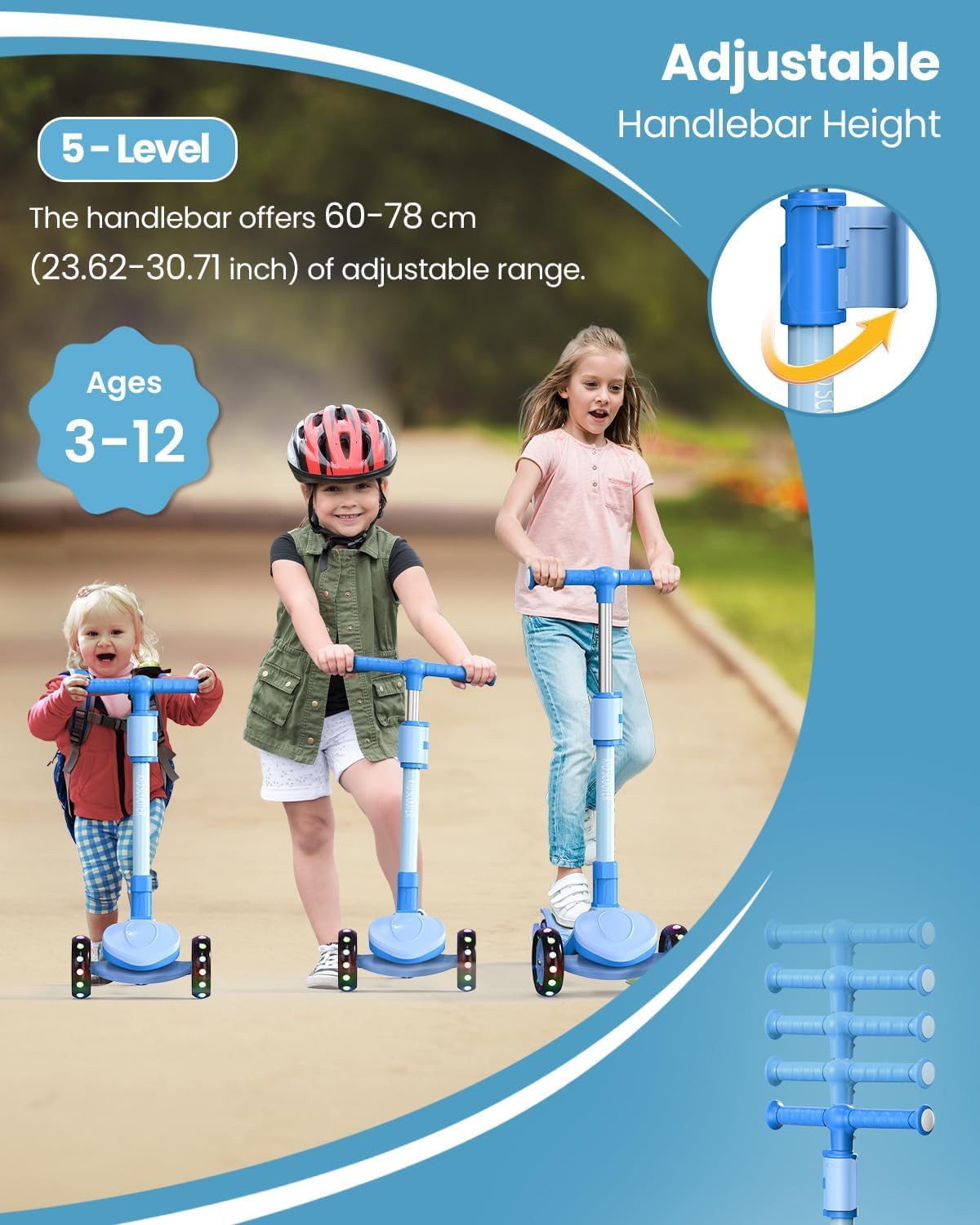 3 Wheel Foldable Kids Scooter with Seat N5206
