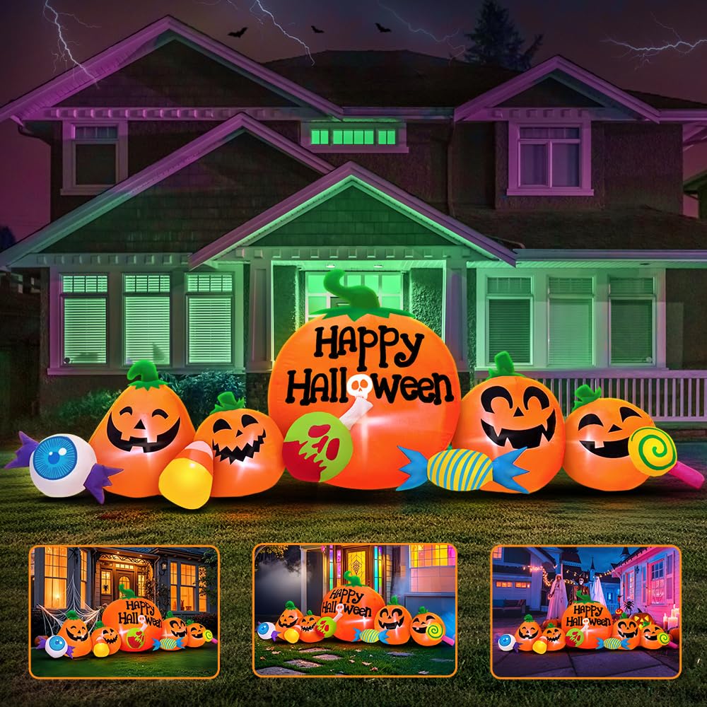 8FT Inflatable Pumpkin Outdoor Decoration with LED Y142