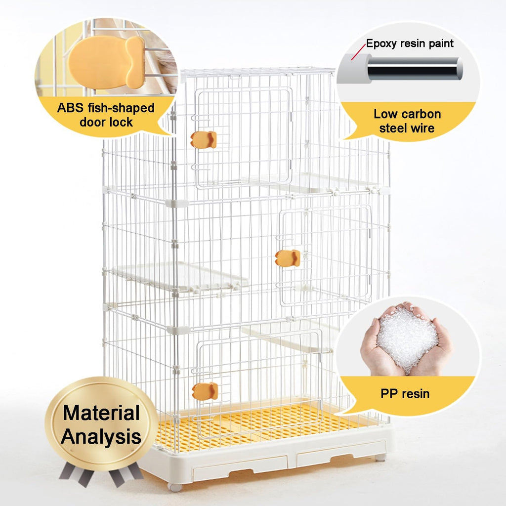 Detachable Metal Wire Cat Enclosure with Litter Box D24329