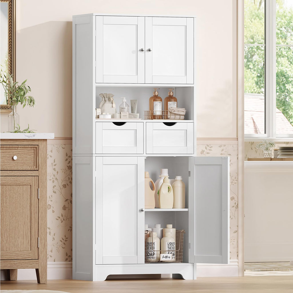 Tall Bathroom Storage Cabinet with 4 Doors Q821046