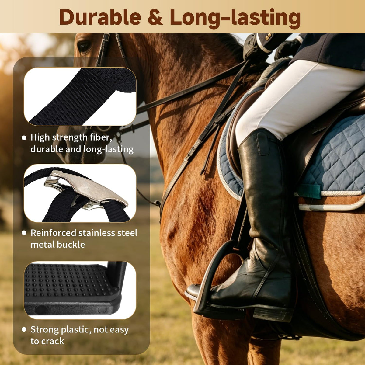 Kids Western Stirrups with Adjustable Nylon Straps D870116
