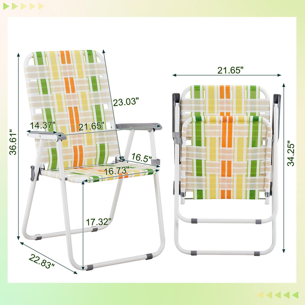 Oversized Folding Webbed Lawn Chairs Set of 2 H3085