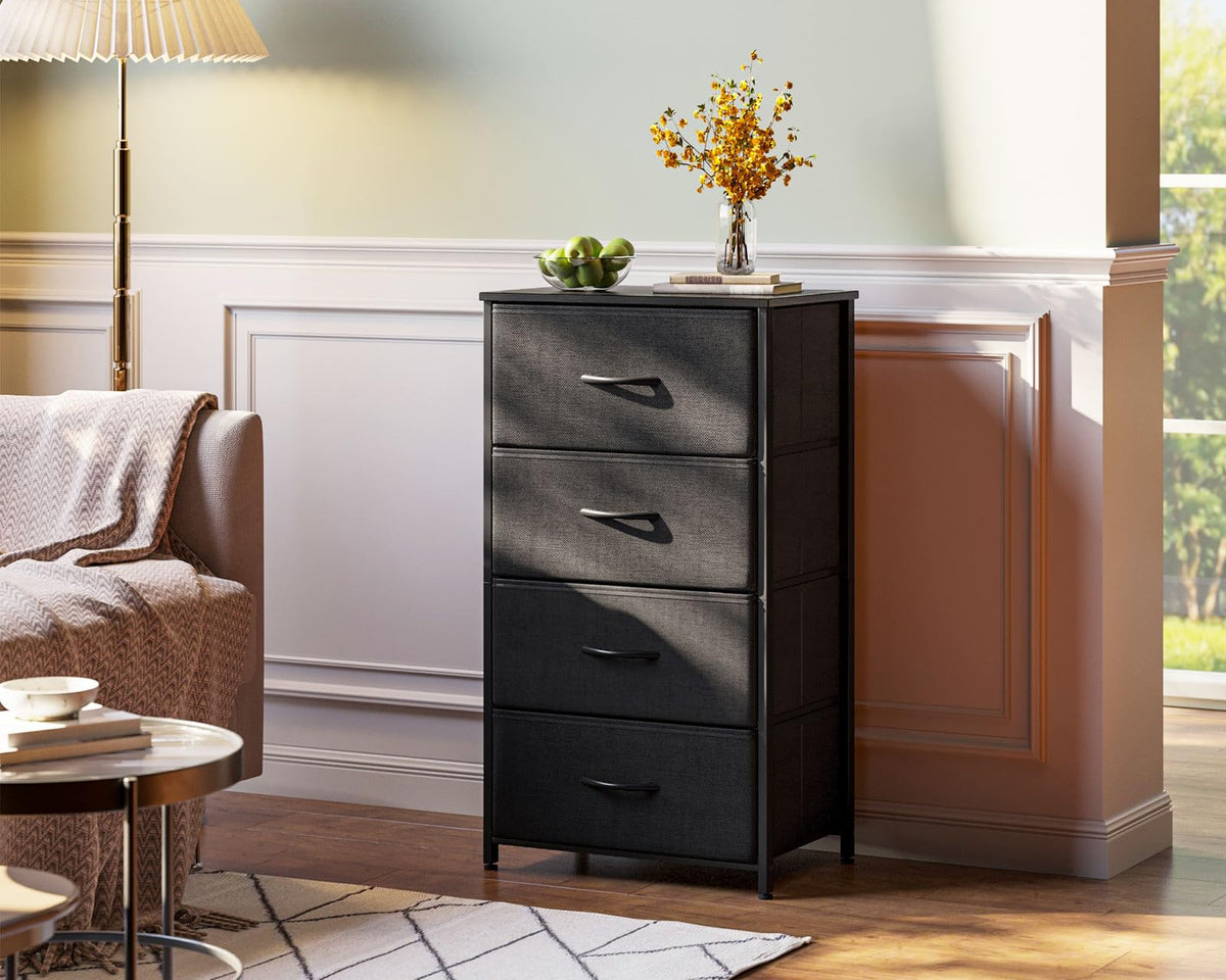Black 4 Drawer Small Dresser D650258