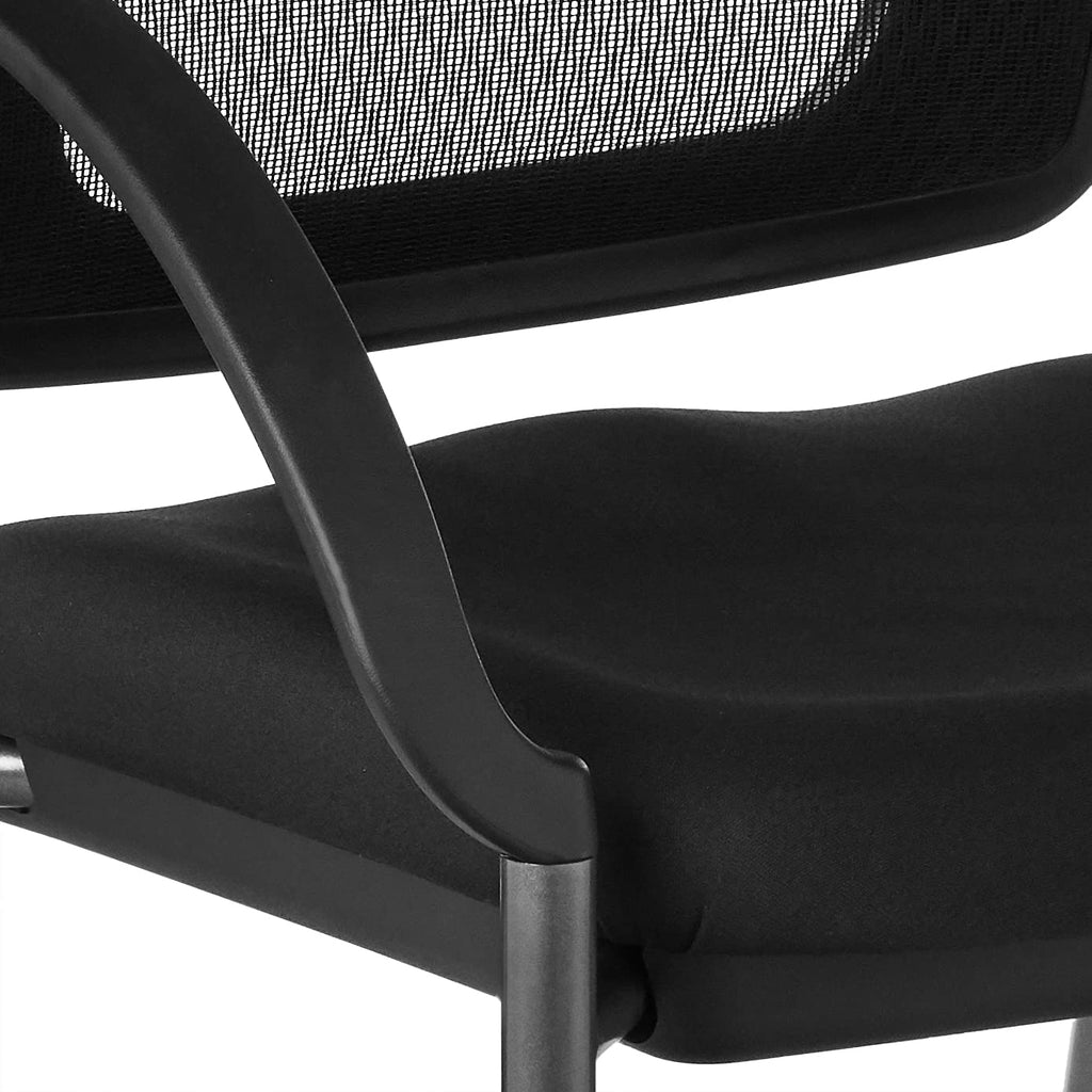 Stackable Visitor's Chair with Breathable Back and Rolling Casters S45441
