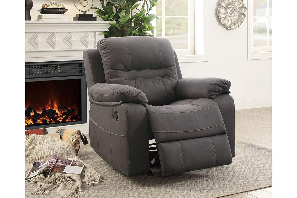 Slate Blue Breathable Leatherette Recliner Chair E607236