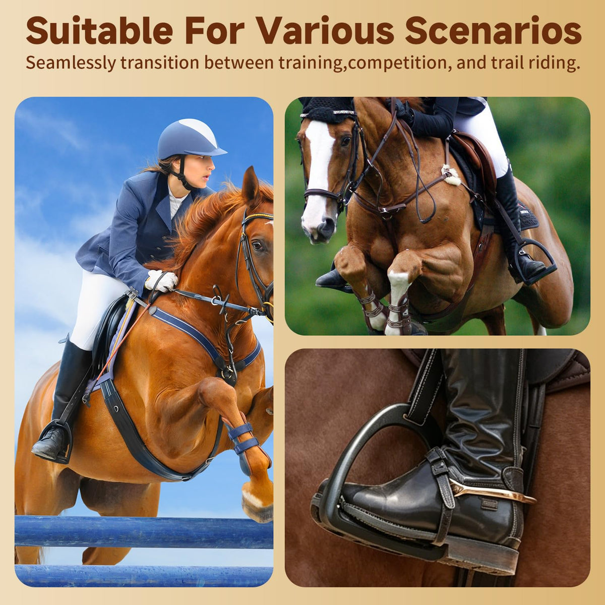 Kids Western Stirrups with Adjustable Nylon Straps D870116