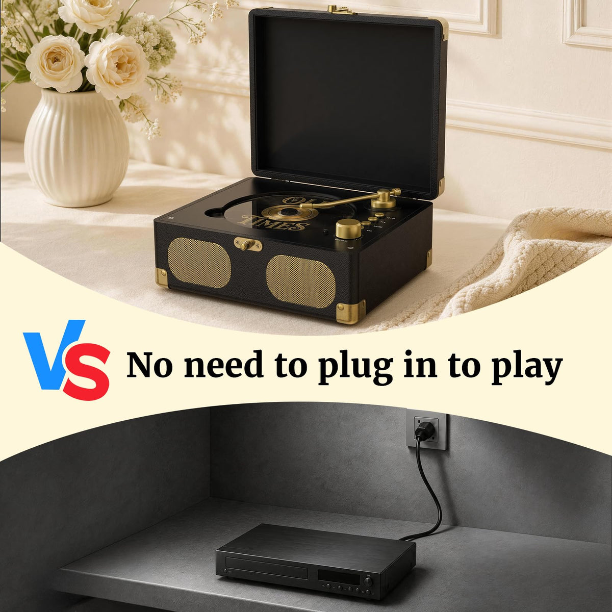 Black Portable CD Player with Speakers, Bluetooth, Remote Control, USB Playback M37497