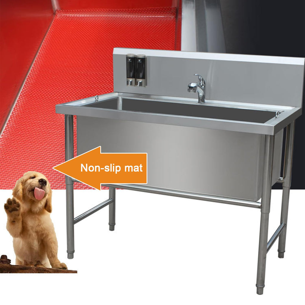 47" Stainless Steel Dog Grooming Tub with Stairs L507450