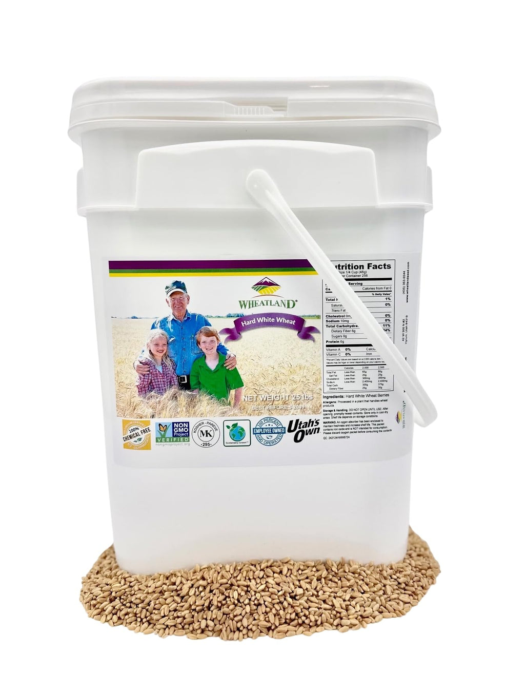 Hard White Wheat Berries 25 lb Bulk Non GMO Q8832