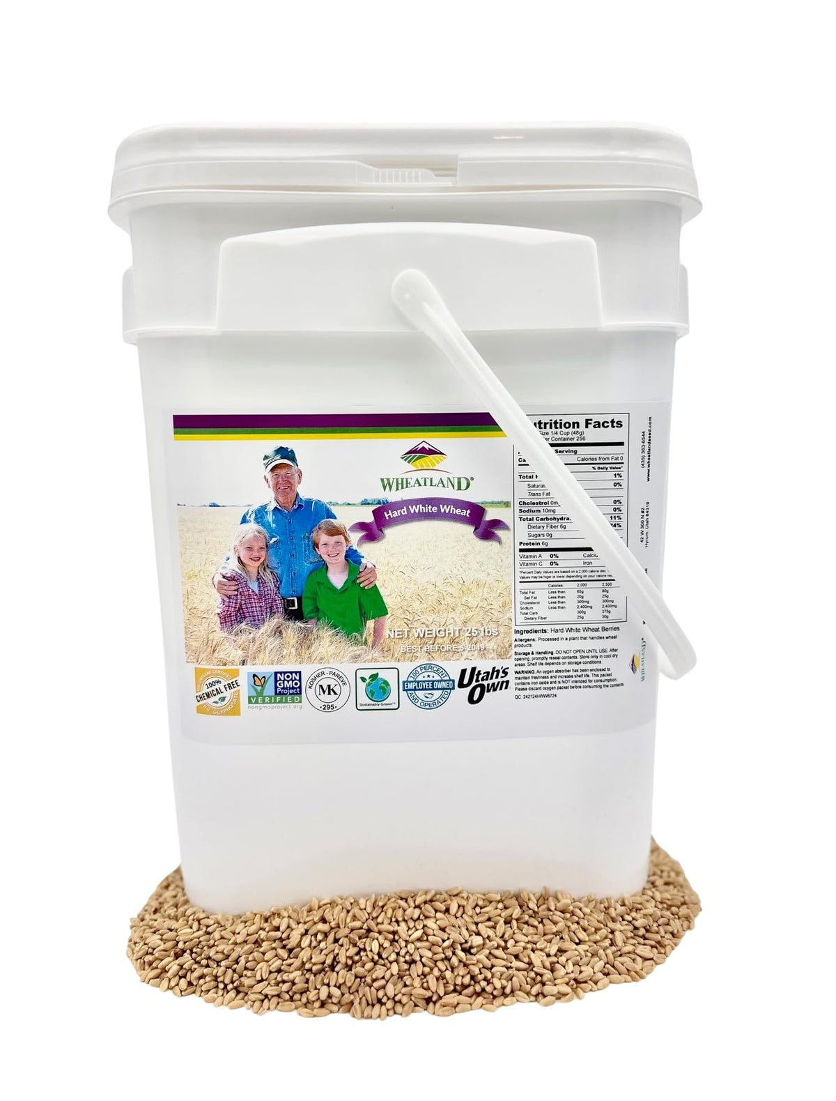 Hard White Wheat Berries 25 lb Bulk Non GMO Q8832