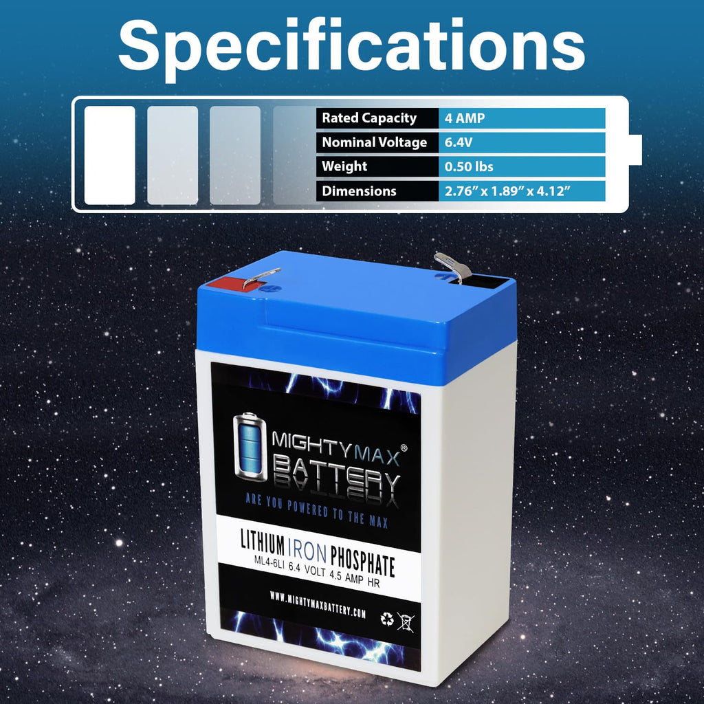 6V 4.5AH Lithium Replacement Battery B57971
