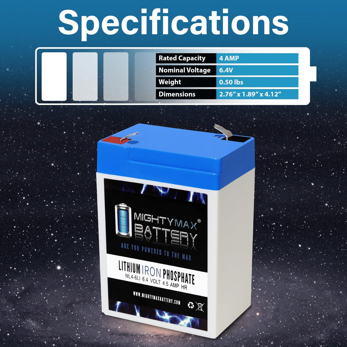 6V 4.5AH Lithium Replacement Battery B57971