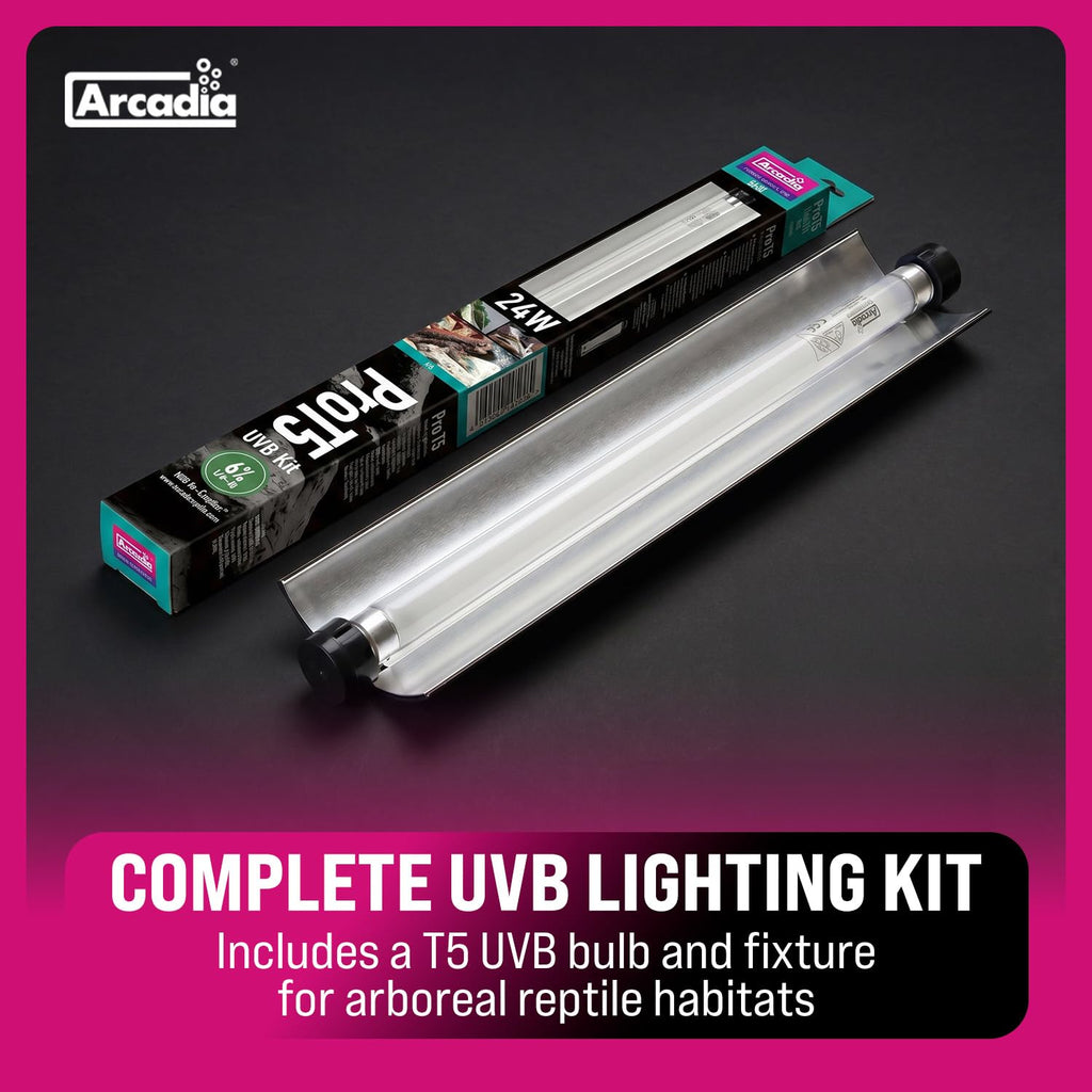 22.5" 24 Watts 6% UVB Reptile Light Fixture Kit J43244