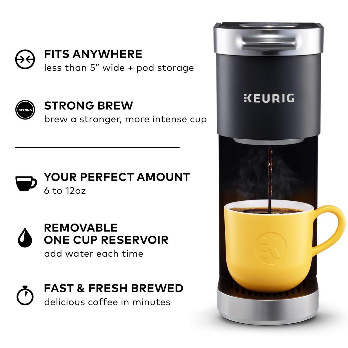 Single Serve K-Cup Pod Coffee Maker, Matte Black L1546