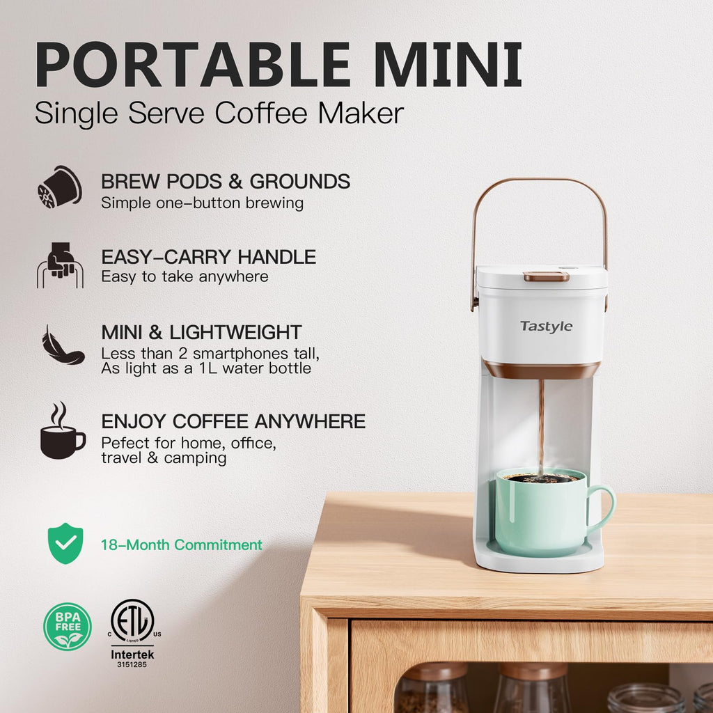 Mini Single Serve Coffee Maker with Handle V47339