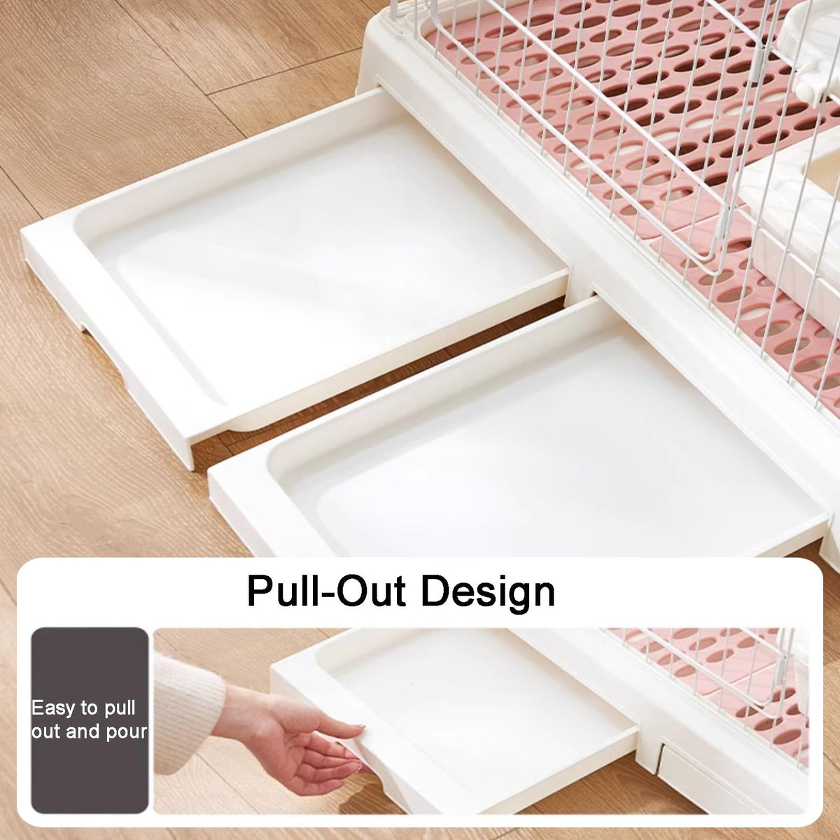 Detachable Metal Wire Cat Enclosure with Litter Box D24329