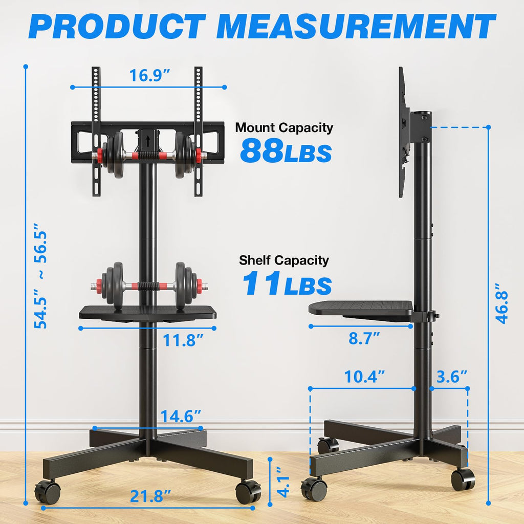 Rolling TV Stand with Shelf for 23-65 inch TVs D3047