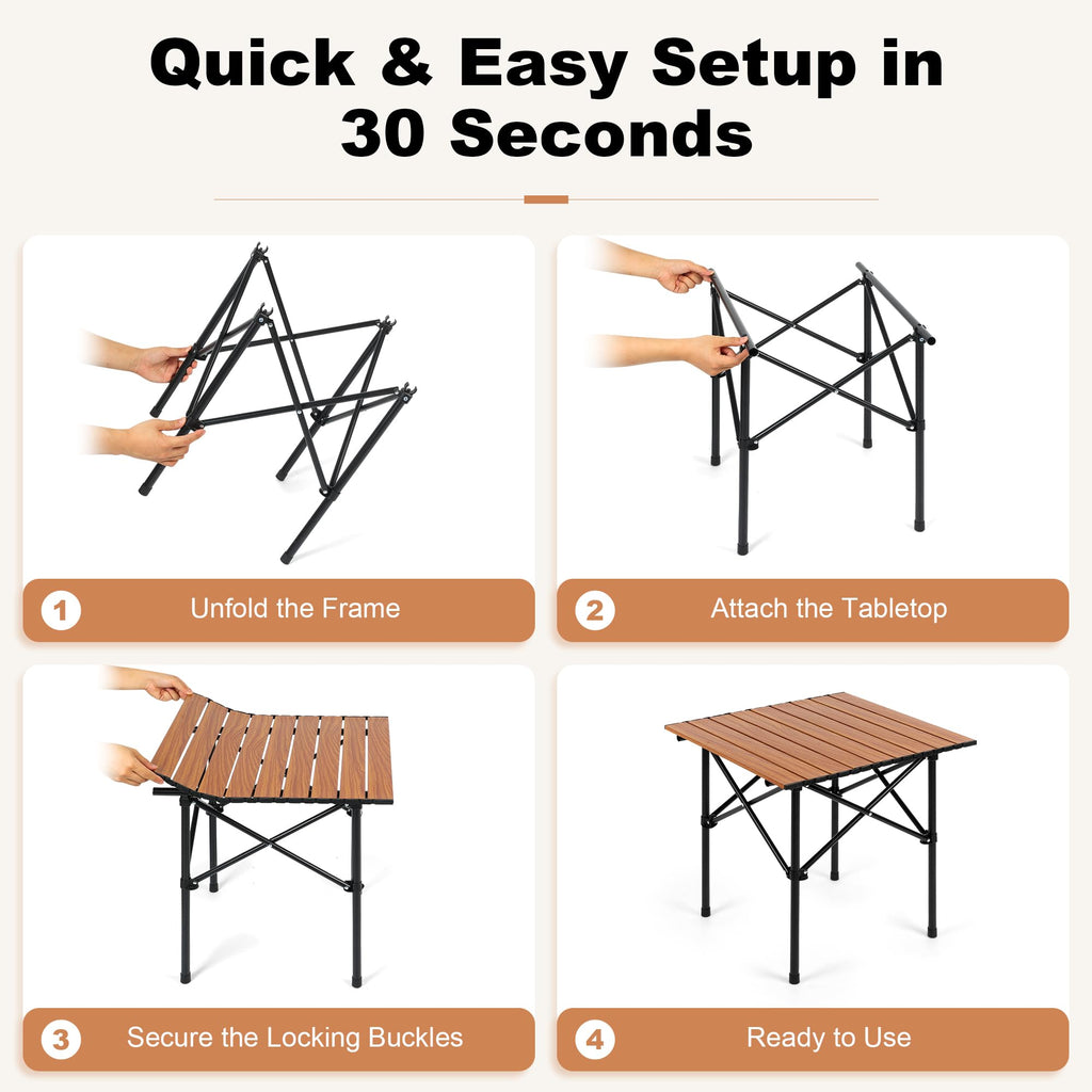 Folding Camping Table 21 x 20 Inch with Carry Bag S6515