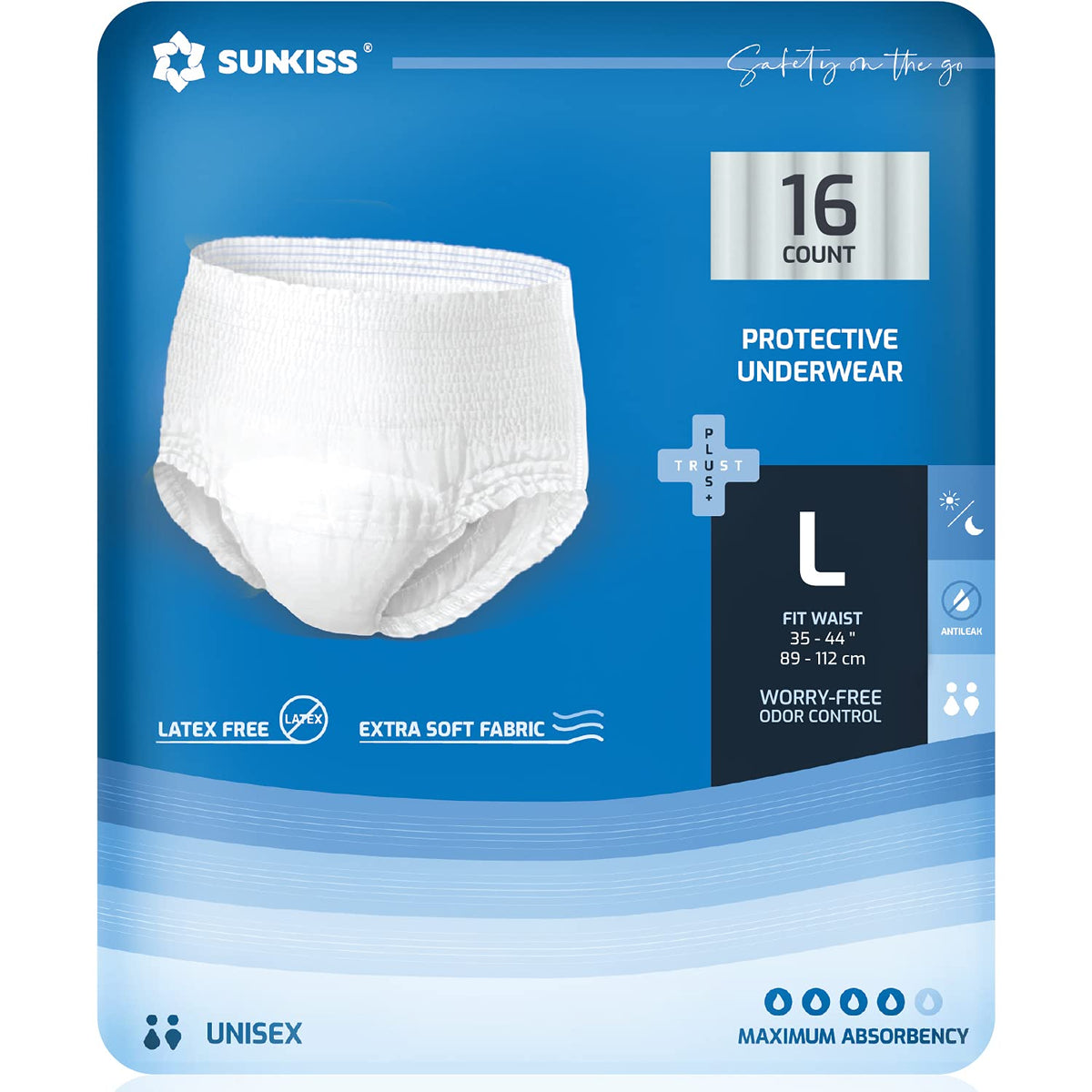 Large Incontinence Disposable Underwear 16 Count & Wet Wipes 200 Count C8403