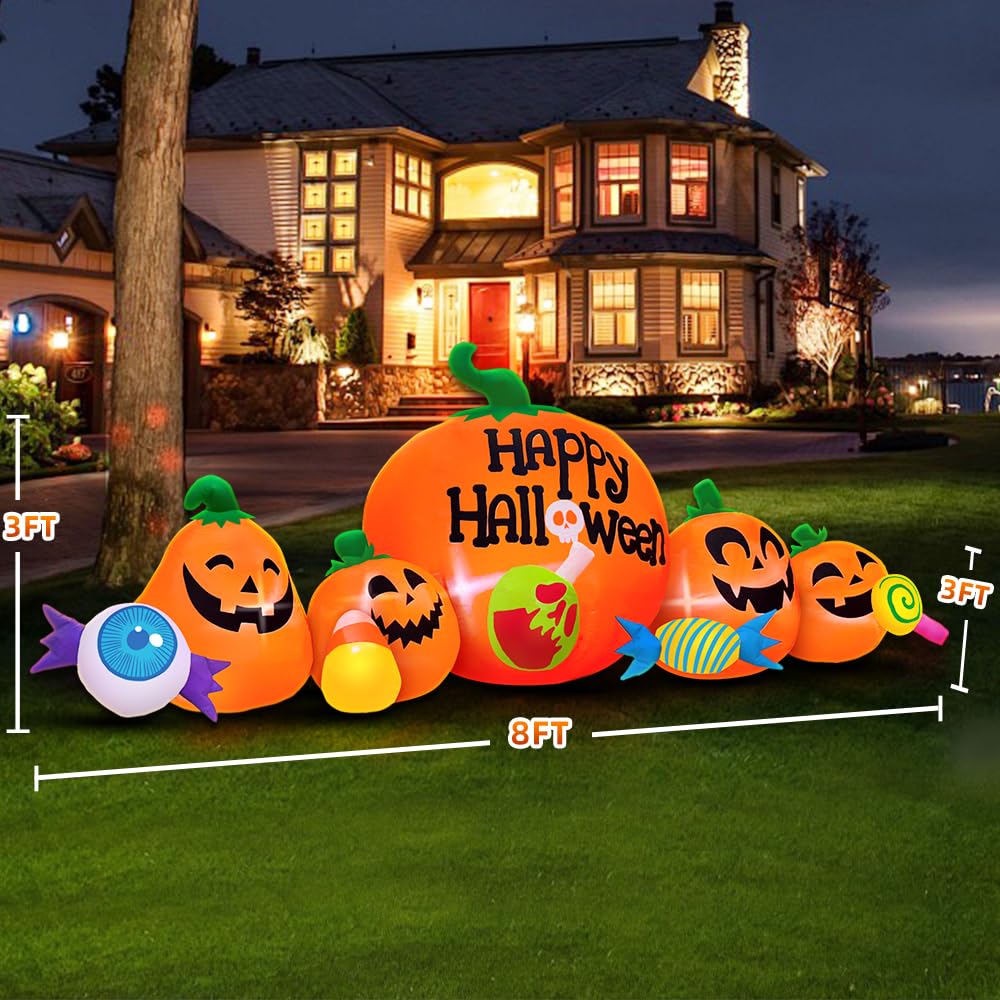 8FT Inflatable Pumpkin Outdoor Decoration with LED Y142
