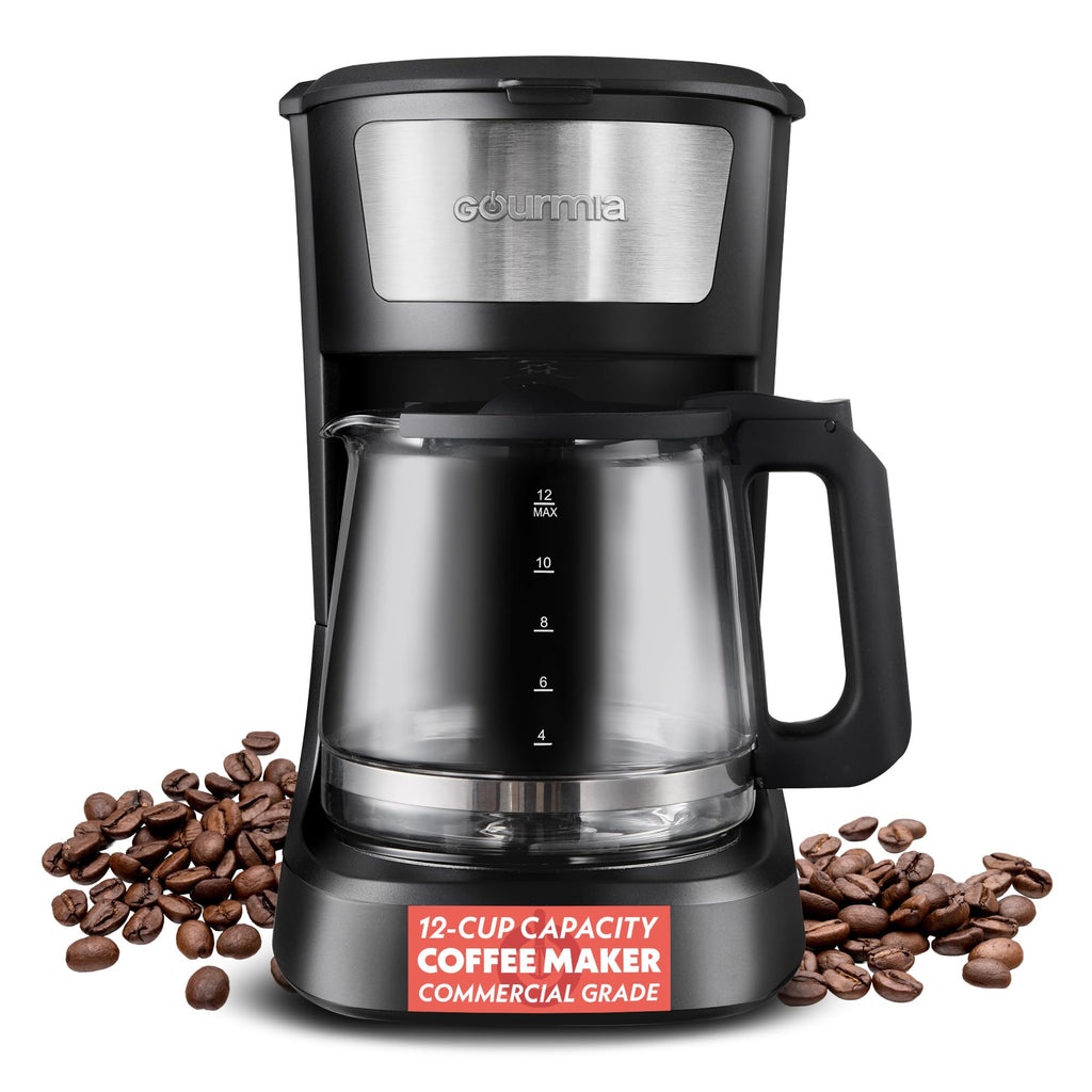 12 Cup Black Glass Carafe Drip Coffee Maker O3016